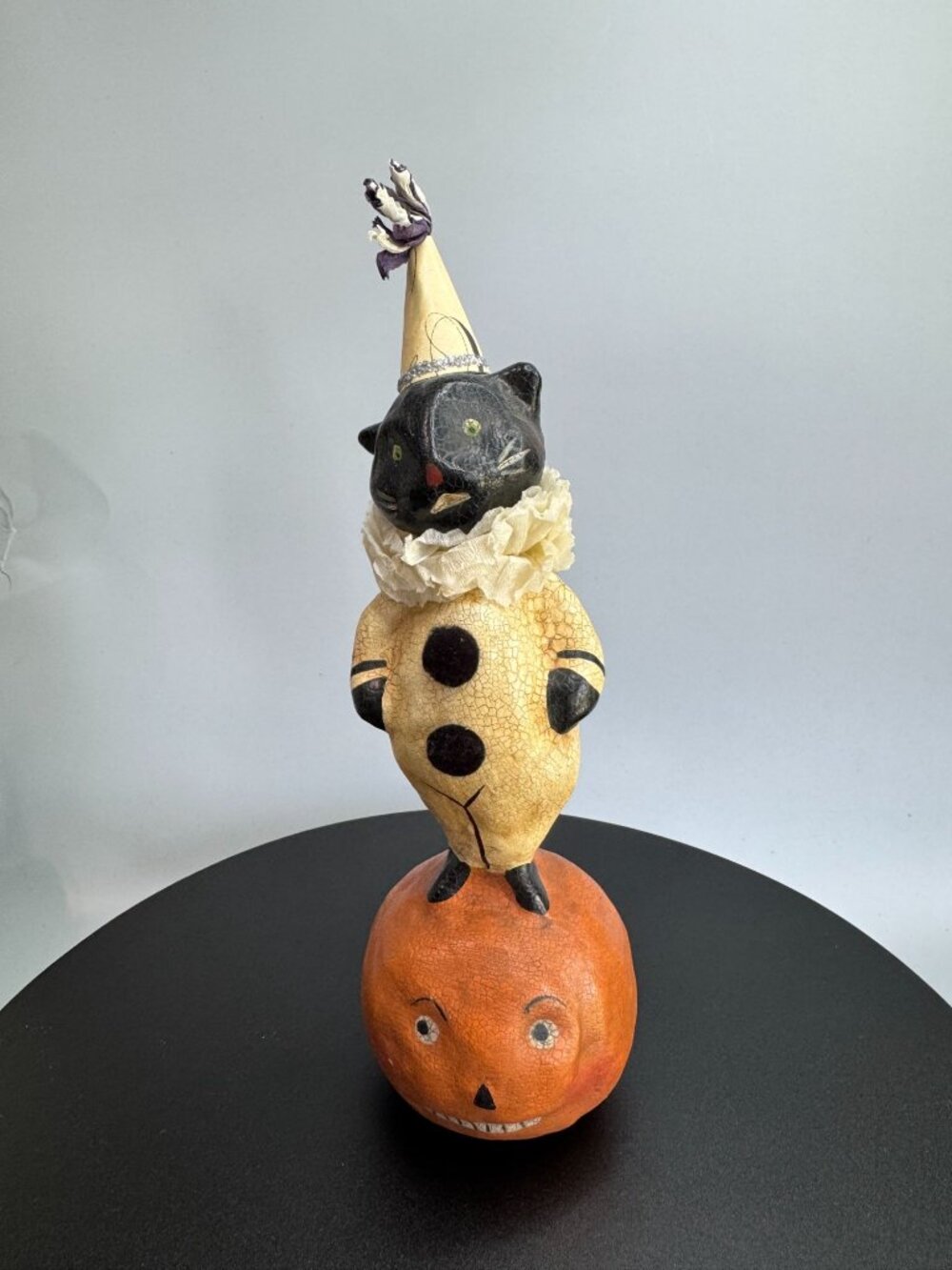 Nicol Sayre Cat And Jack Black Cat On Pumpkin Halloween 2003 Retired 9 1/2" - Picture 7 of 10